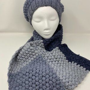 Crochet hat and scarf set. One of a kind